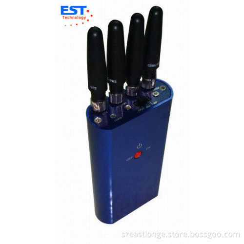 Gps 25dbm Portable Cell Phone Jammer Est-808kd , 1500 - 1600mhz Frequency
